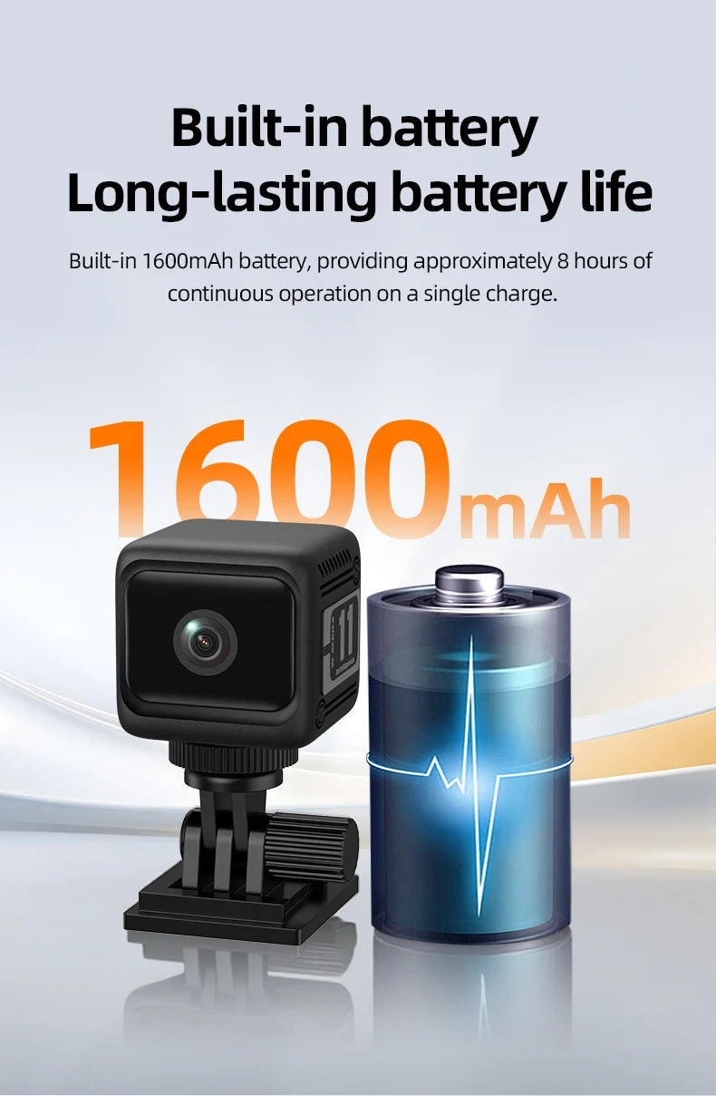 HD 1080P Mini Camera 2.4G WiFi Wireless Remote Monitoring Small Camera Home Video Recorder with 1600mAh Battery