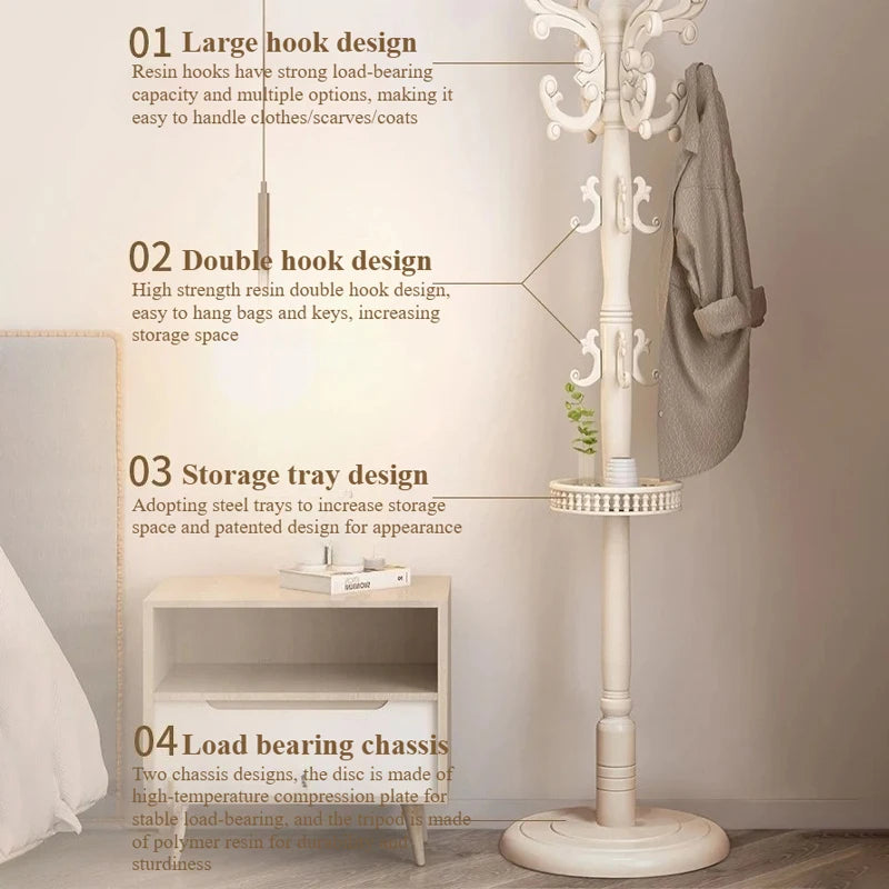 Clothes Rack for Hanging Clothes Solid Wood Birch Floor Standing Bedroom Vertical Tree Branch Shape Furniture Living Room Mueble