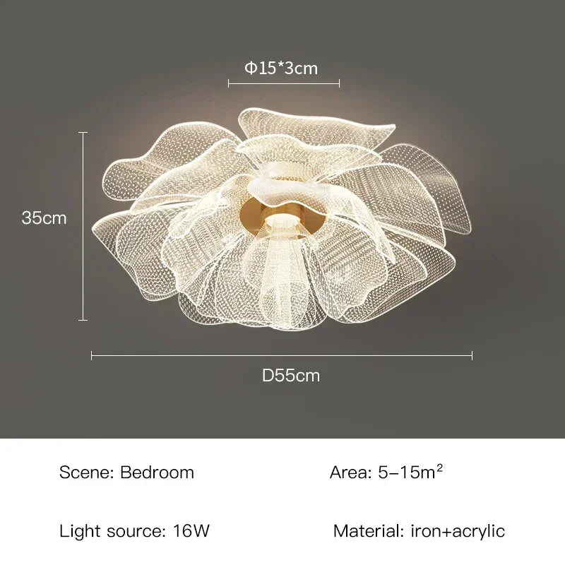 Nordic Flower Ceiling Lights for Bedroom Balcony Hallway Ceiling Chandelier Minimalist Decor Indoor Lighting Lusters Luminaires