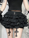 AltGoth Mall Goth Cake Shorts Women Hotsweet Y2k E-girl Harajuku Cross Pendant Culottes Aesthetic Fairycore Cute Kawaii Shorts