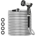 Heavy Duty Water Pipe with Nozzles for Yard, Outdoor - Flexible, Never Kink & Tangle