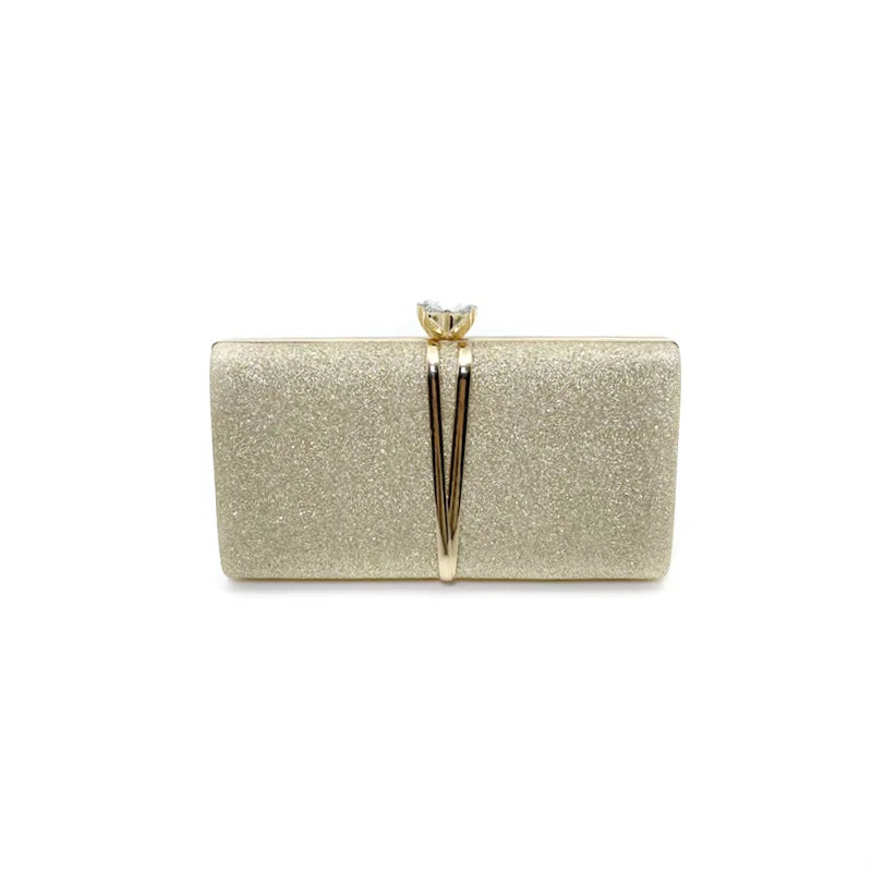 Shiny Glitter Evening Clutch Bag Women Wedding Purse Party Banquet Handbag Lady Elegant Daily Club Chain Crossbody Shoulder Bag