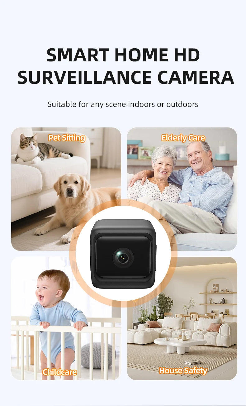 HD 1080P Mini Camera 2.4G WiFi Wireless Remote Monitoring Small Camera Home Video Recorder with 1600mAh Battery