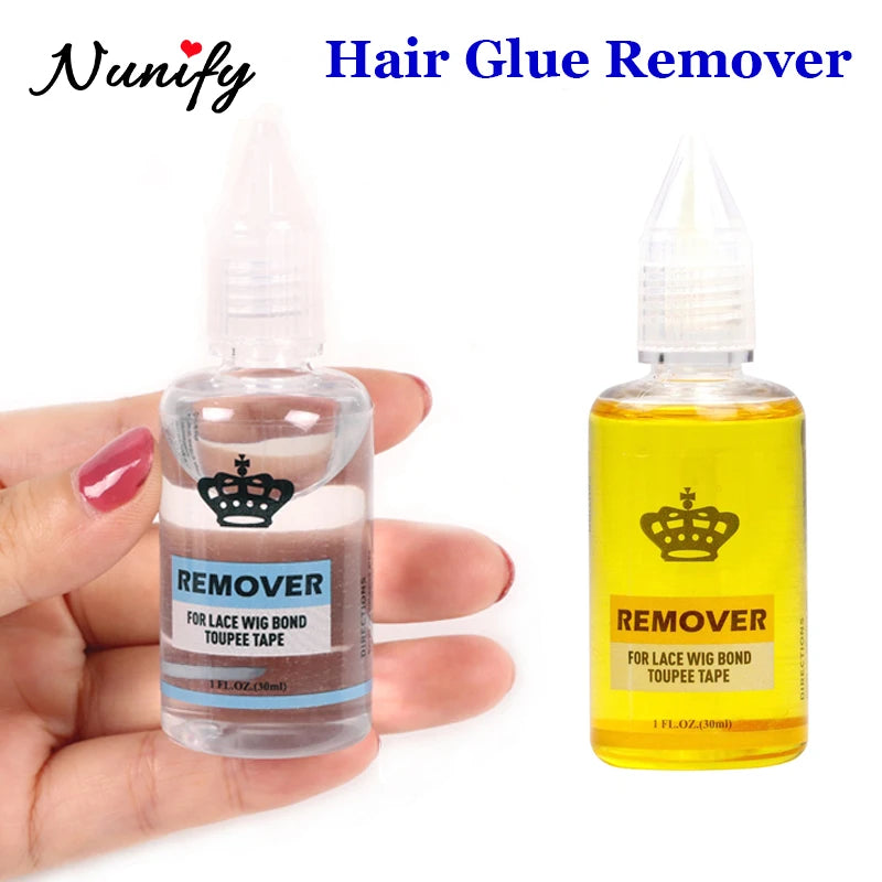 1Pcs Hair Glue Remover Yellow Adhesive Remover For Toupee 30ml Transparent Remover For Lace Wig Tape Remover For Hair Extensions