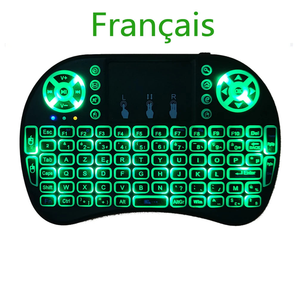 I8 Mini Wireless Keyboard Backlight 7 color 2.4G Touchpad for Android TV Box PC Projector Pad