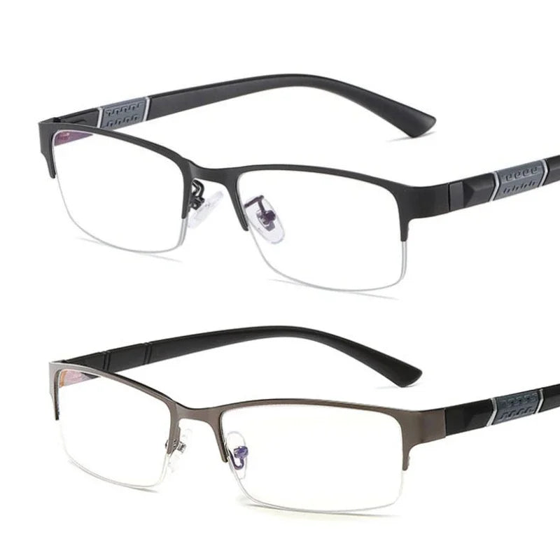 2024 Classic Men Reading Glasses Anti-radiation Presbyopia Half Frame Eyewear TR90 HD Business Eyeglasses Diopters 0 to +4.0