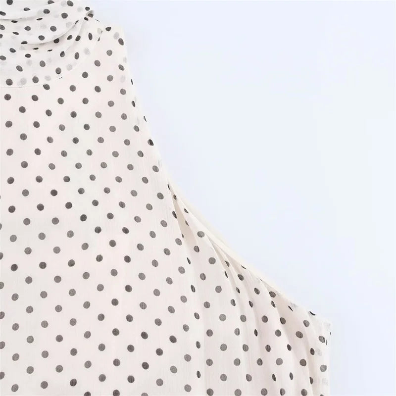 Women's Dresses New Spring 2025 Polka dot dress Sexy shoulders Irregular personality expanded maxi skirt Flowing  5289042