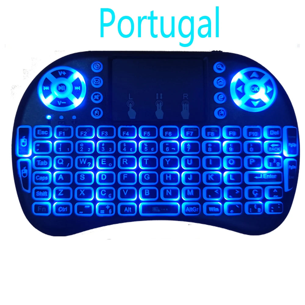 I8 Mini Wireless Keyboard Backlight 7 color 2.4G Touchpad for Android TV Box PC Projector Pad