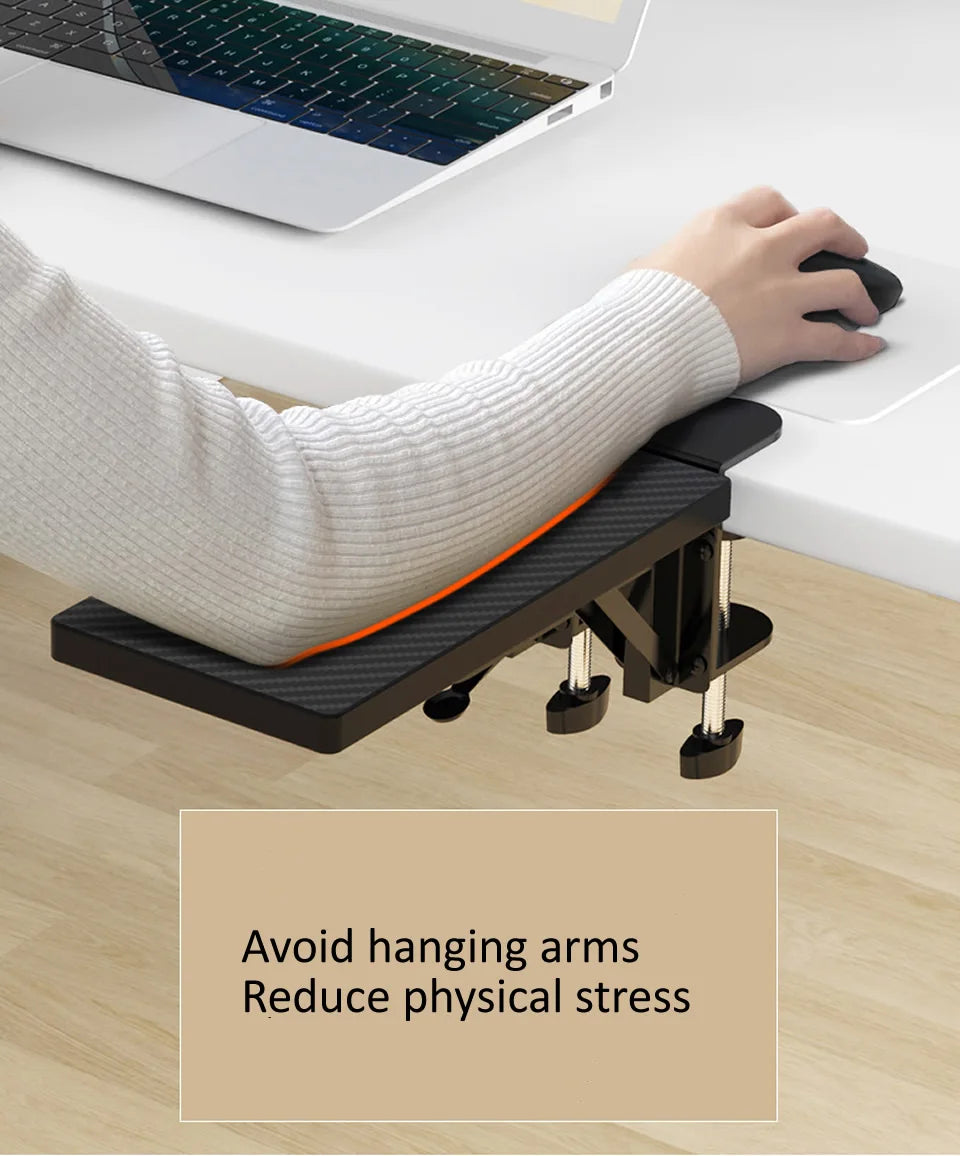 HKXA Computer Arm Support Ergonomic Adjustable Desk Armrest Sturdy Mouse Arm Support Computer Desktop Extender for Home Office