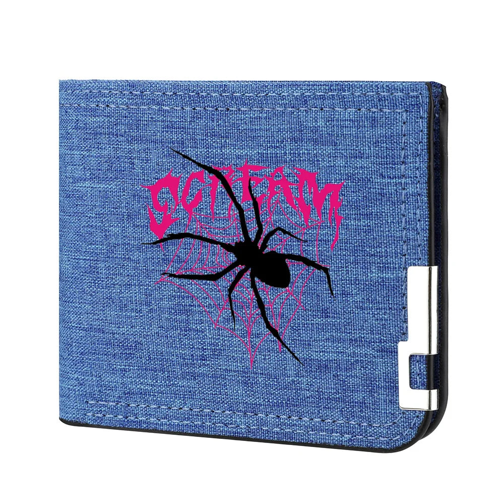 New Men's Wallet Canvas Double Folding Zipper Coin Pocket For ID Card Holders Short Card Holders Wallet