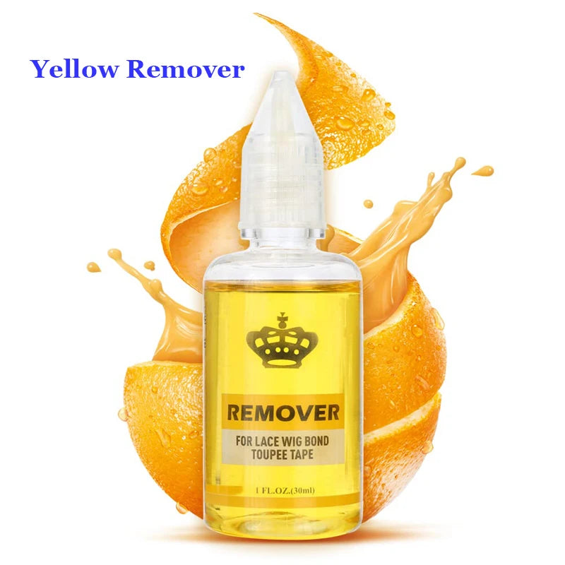 1Pcs Hair Glue Remover Yellow Adhesive Remover For Toupee 30ml Transparent Remover For Lace Wig Tape Remover For Hair Extensions
