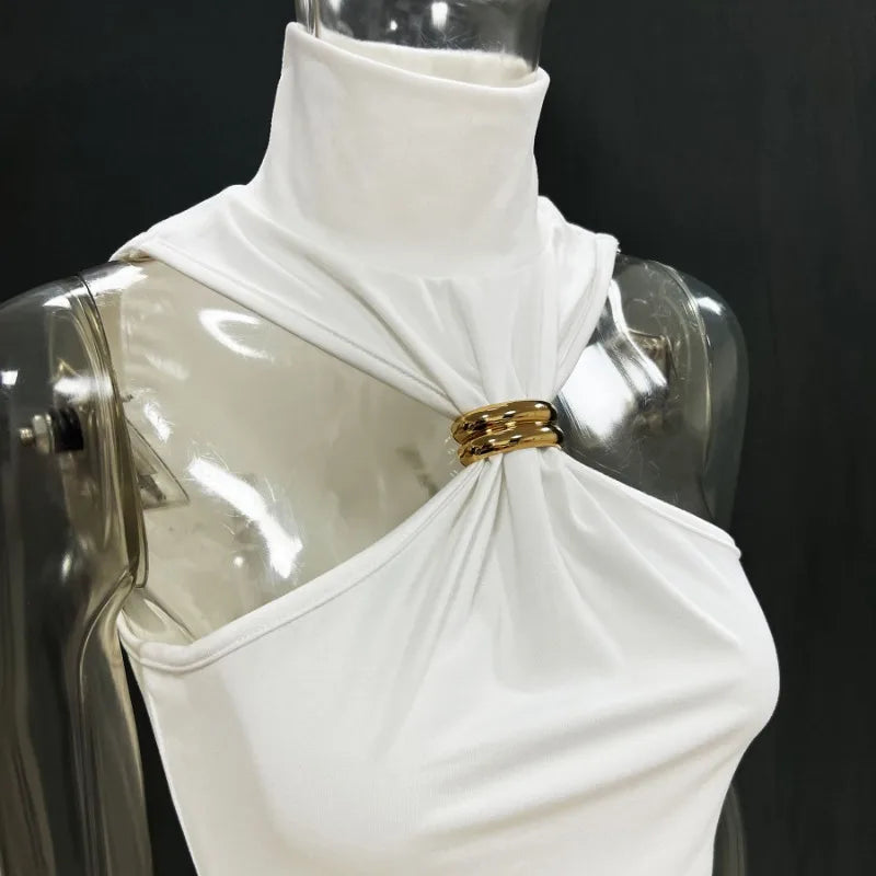 Summer Fashion Sexy Tank Top Pullover For Women Slim Off-Shoulder Patchwork Strapless Y2k Vest Top Female Party Cropped Top 2025