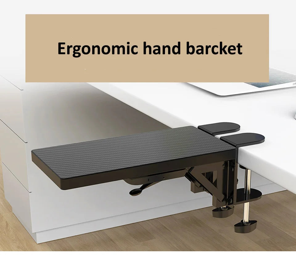 HKXA Computer Arm Support Ergonomic Adjustable Desk Armrest Sturdy Mouse Arm Support Computer Desktop Extender for Home Office