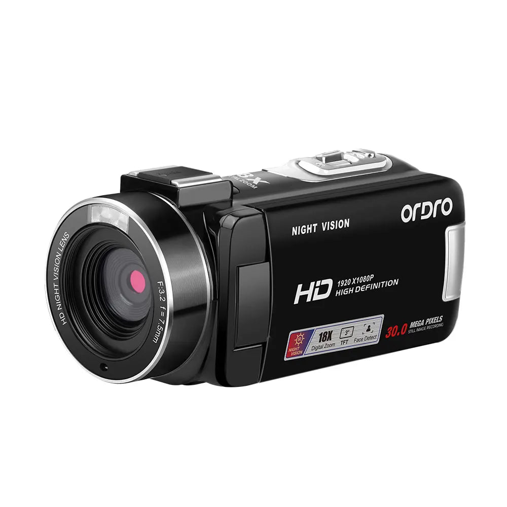 Ordro HD Camcorder 18X Digital Zoom Video Camera, 1080P Infrared Night Vision, Vintage Cheap Home Use Camara