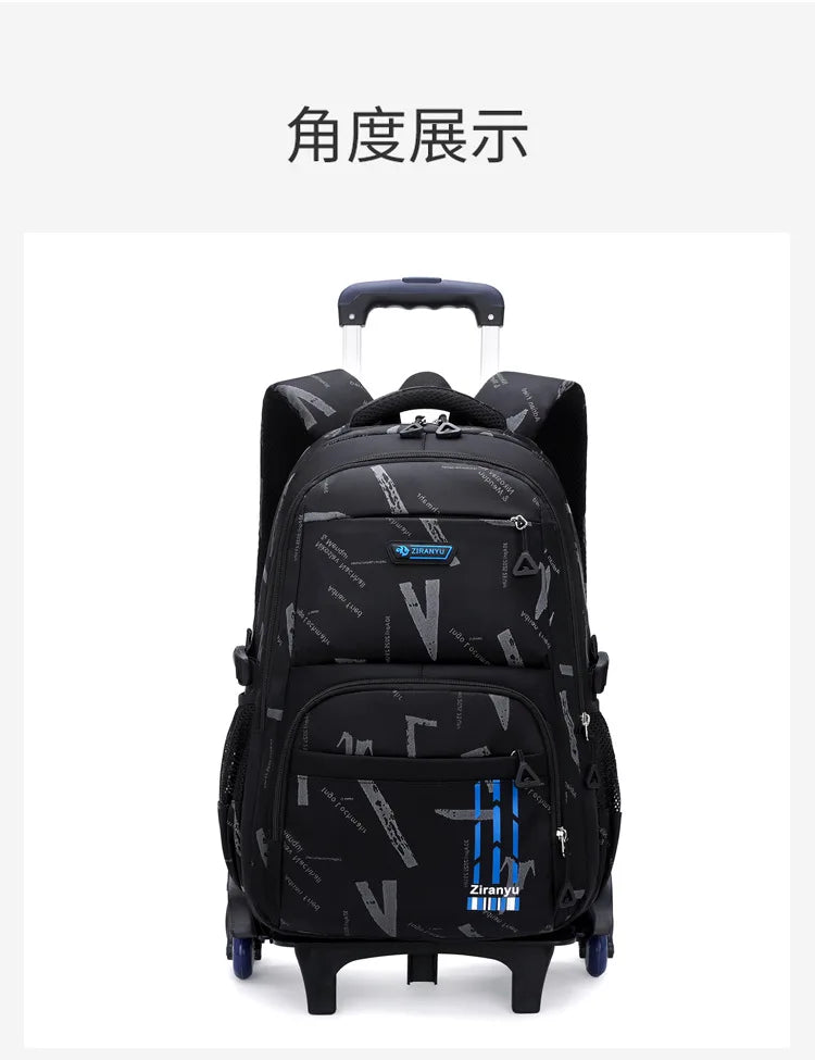 Trolley School Bags for Boys Children Rolling Backpack Elementary School Backpack with Wheels Student Book Bag Carry on Luggage
