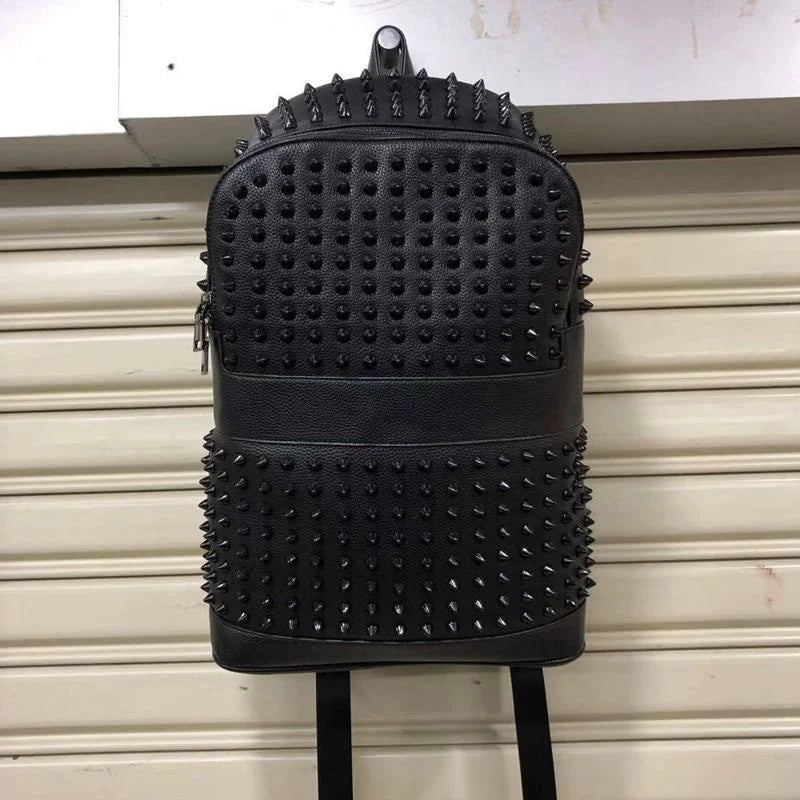 European And American Fashion Personalized Rivet Decoration Backpack 2025 New Large Capacity Punk Motorcycle Style Women's Bag