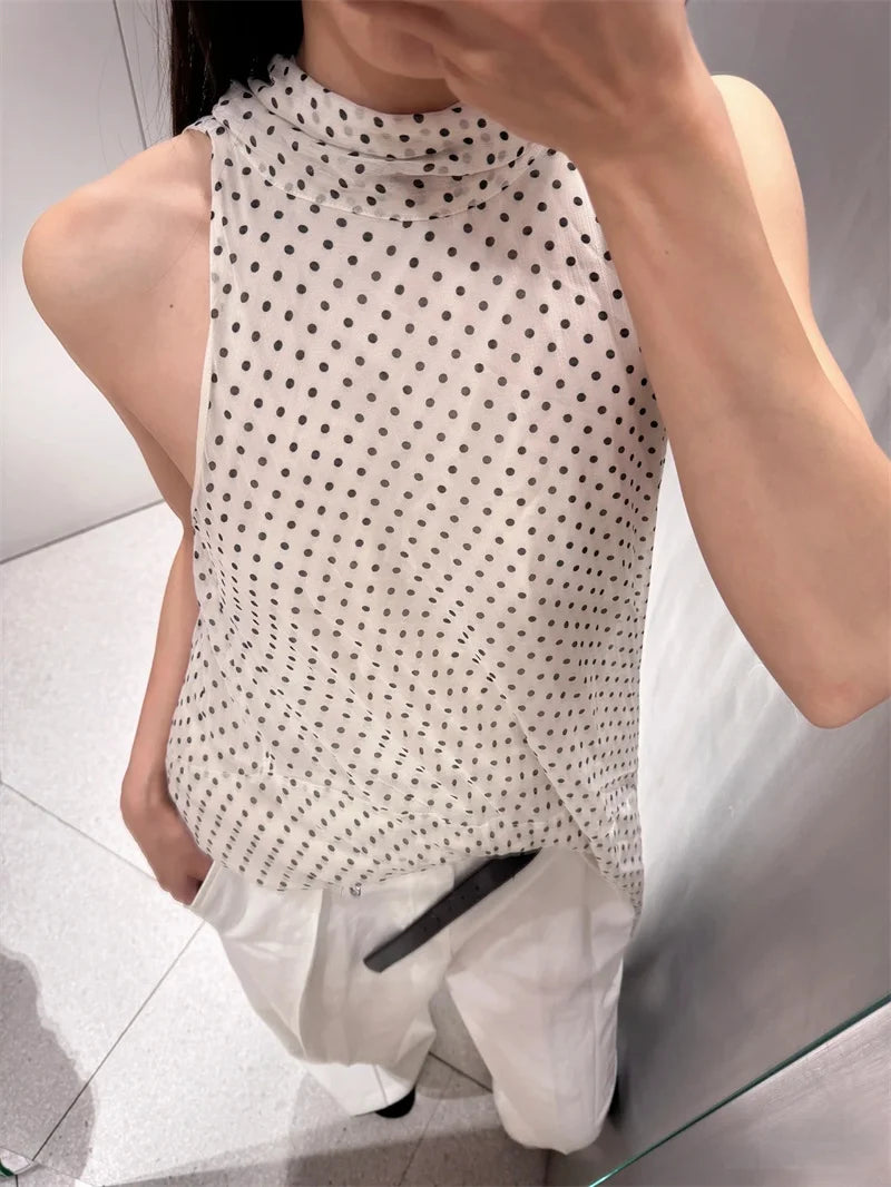 Women's Dresses New Spring 2025 Polka dot dress Sexy shoulders Irregular personality expanded maxi skirt Flowing  5289042