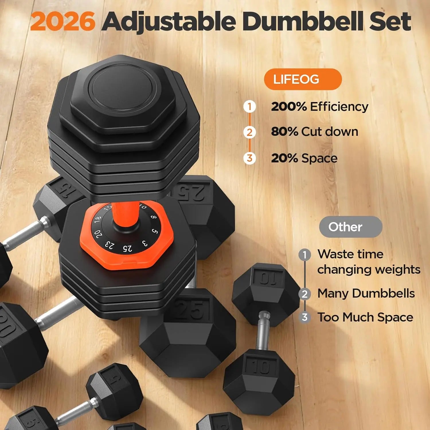 2026 Updated Adjustable Dumbbell Set of 2, 110lbs/50lbs Weights Dumbbell Set with Storage Box, 25lbs/55lbs, Customized
