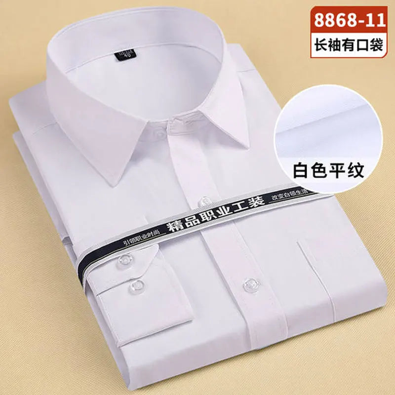 7XL 8XL Men's shirt Long sleeve large size Spring Summer Business cotton casual High quality fashion free wear breathable