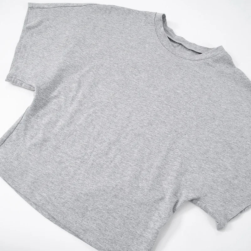 2025 casual solid color simple top round neck short sleeved women's T-shirt
