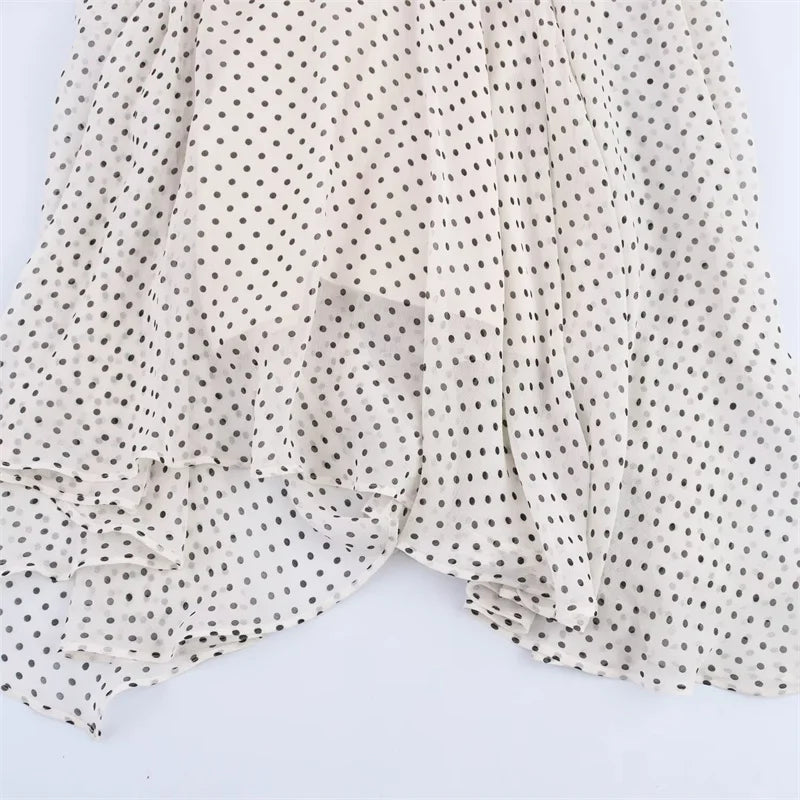 Women's Dresses New Spring 2025 Polka dot dress Sexy shoulders Irregular personality expanded maxi skirt Flowing  5289042