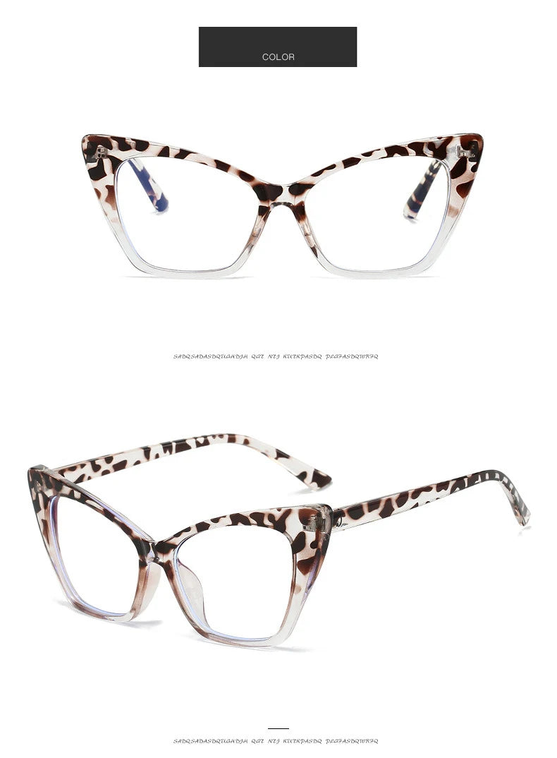 Luxury Brand Cat Eye Reading Glasses Optical Blue Light Blocking Prescription Women Eyeglasses Transparent Fashion Eyewear 2025