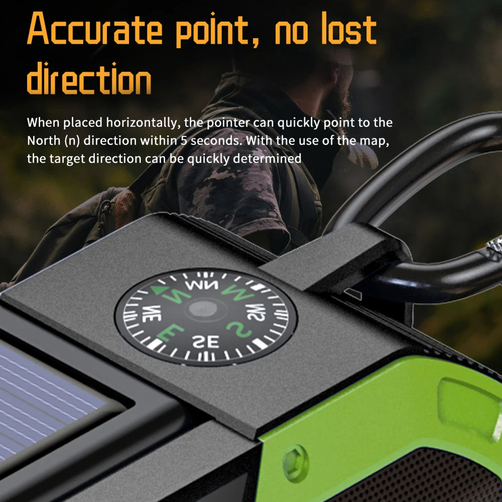 5000mAh Emergency Radio Solar Powered Hand Crank Radio Multifunctional Bluetooth AM/FM Weather Radio Speaker with LED Flashlight