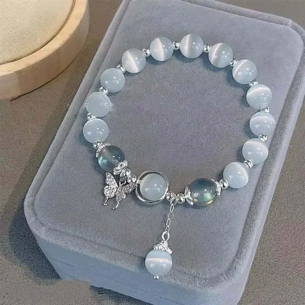 Butterfly Star Moon Flower Pendant Glazed Bracelet Jewelry Gift Beauty Accessory Bead Chain with Colorful Beads Lucky Bracelet