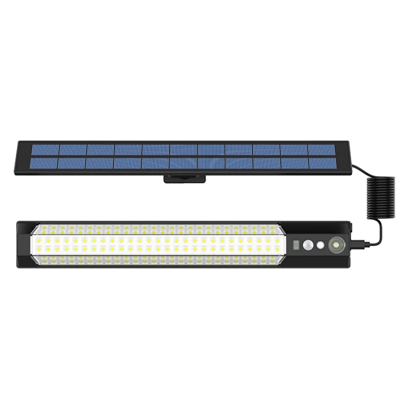 Motion Sensor LED Solar Lights with Remote - 4 Modes Waterproof LED Wall Lamp for Outdoor Garden Camping, USB/Solar Charging,