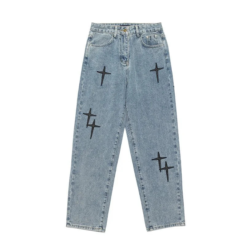 Wide Leg Cargo Pants 2022 Streetwear Baggy men Jeans Spring Autumn Men Korean Fashion Loose Straight Male Brand Clothing Black
