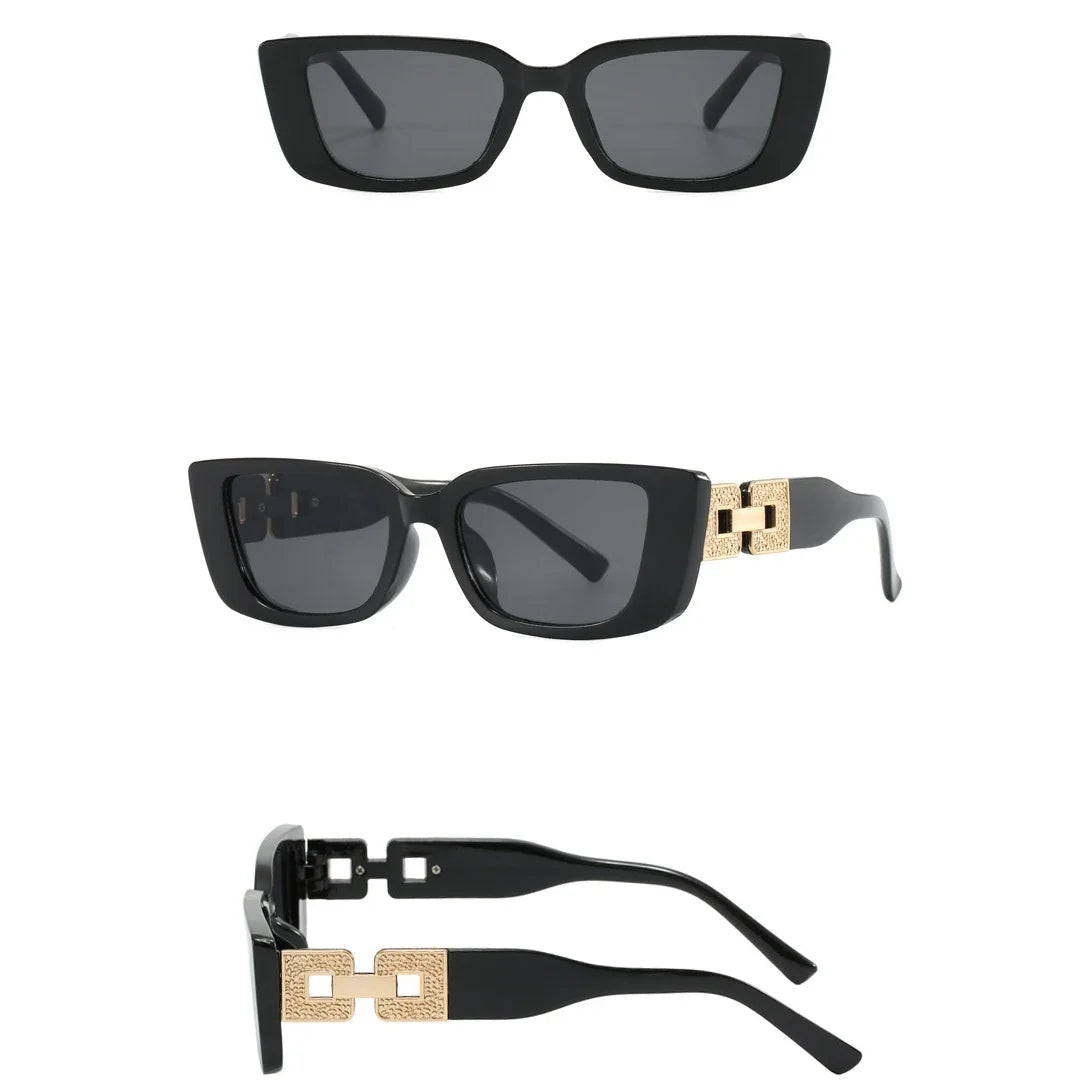 y2k Irregular Cat Eye Sunglasses Women For Men Luxury Brand Designer Vintage Punk Sunglasses Popular Chain Classic Eyeglasses