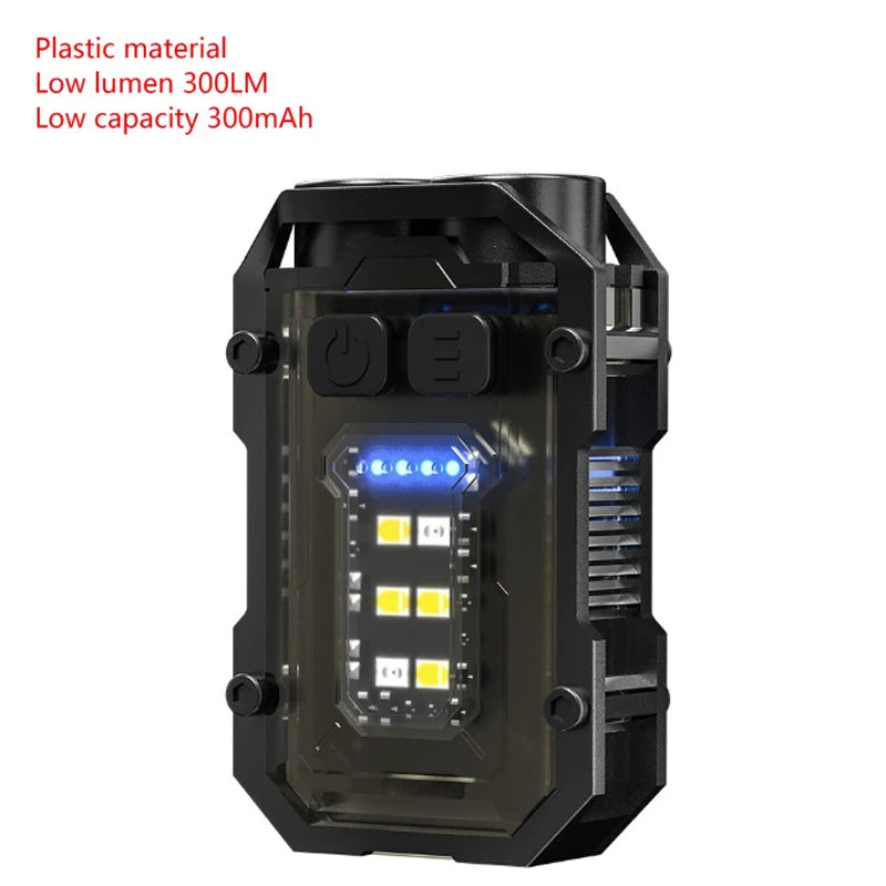MINI USB Rechargeable LED Flashlight Portable Tail magnet flashlight Super Bright Camping Lantern Side COB emergency light