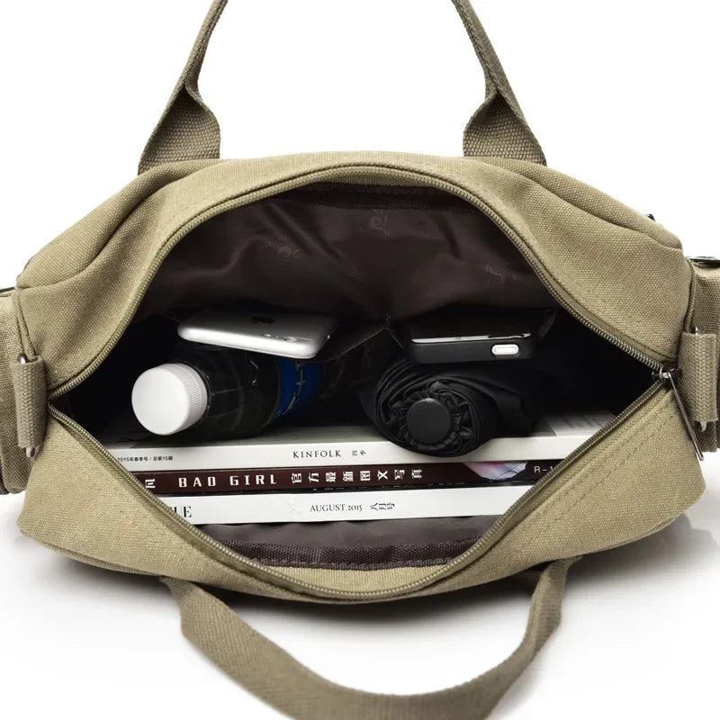 Tilorraine men handbag multi-function canvas men bag shoulder bags business casual crossbody messenger travel bags canvas bag