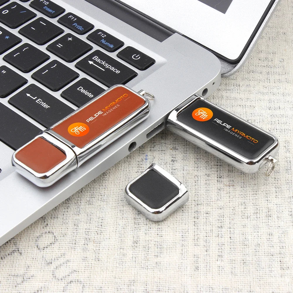 JASTER  USB 2.0 Flash Drives 64GB Brown Leather Business GIFT LOGO  Fashion Pen drive 32GB U disk Free Color pen usb 128GB BOX