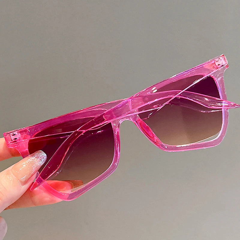 New in Y2K Irregular Cat Eye Sunglasses Women For Men Vintage Sun Glasses Luxury Brand Designer Punk Pink Colorful Rivet Shades