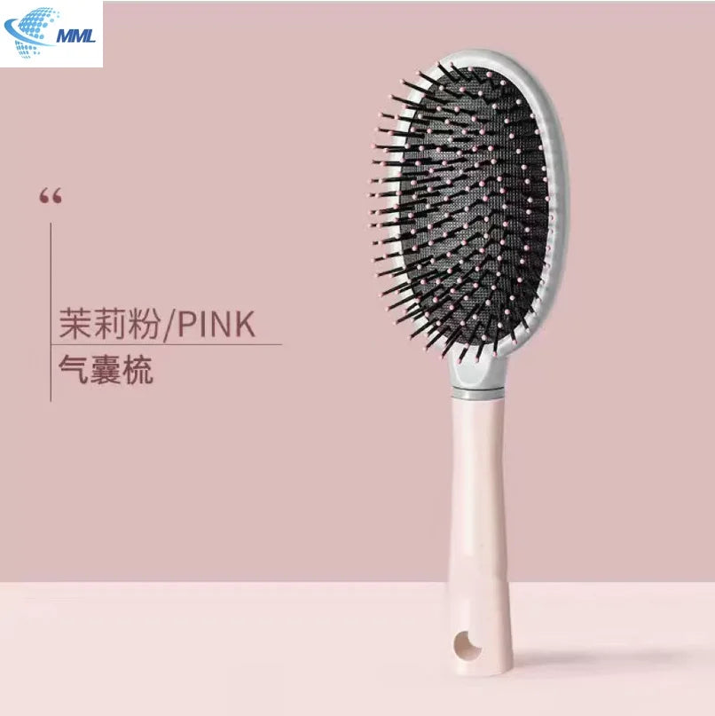 professional anti-static cylindrical bristle curly hair styling round comb nylon teeth roller comb Special for real hair wigs