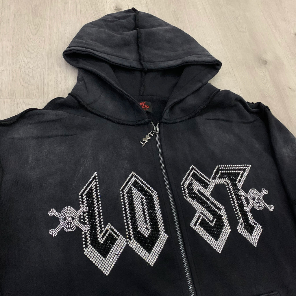 High Street Lose Rhineston Brilliant Shinning Zipper Hooded Hoodies for Men Cardigan Terry Loose Casual Sweatshirt Jacket