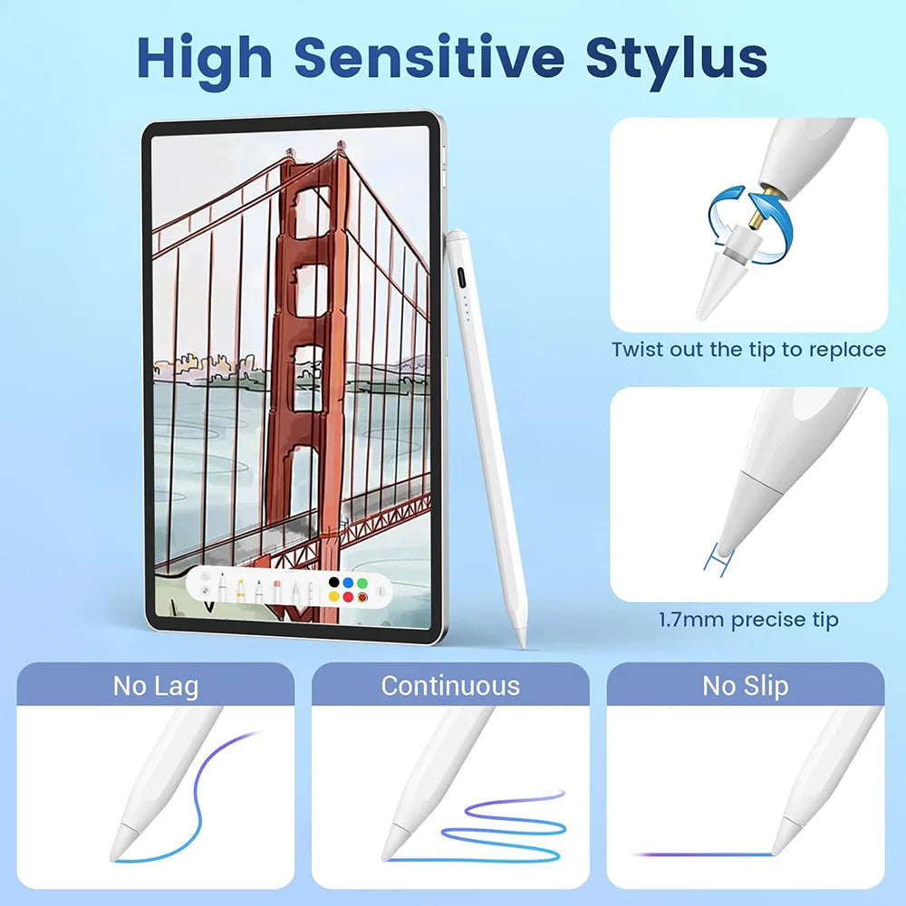Universal Fine Tip Stylus Pen for All Android iOS Tablets Phones, Multi-Color Capacitive Pencil with No Bluetooth