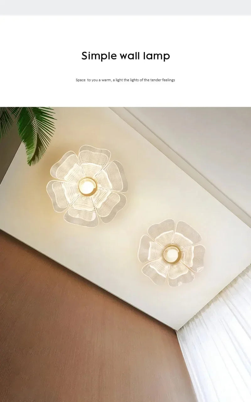 Nordic Flower Ceiling Lights for Bedroom Balcony Hallway Ceiling Chandelier Minimalist Decor Indoor Lighting Lusters Luminaires