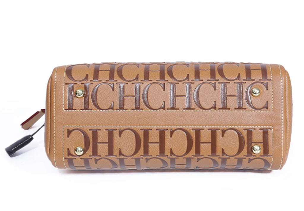 2025Vintage Style CH Brand Fashion Embossed Letter Cylindrical Handbag Large Capacity Commuter Shoulder Bag