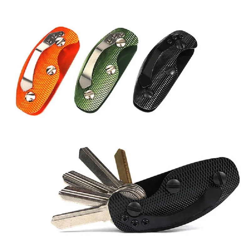 Key Holder Organizer Compact Aluminum Key Holder Clip Folder Keyring Outdoor Multi EDC Function Pocket Tool