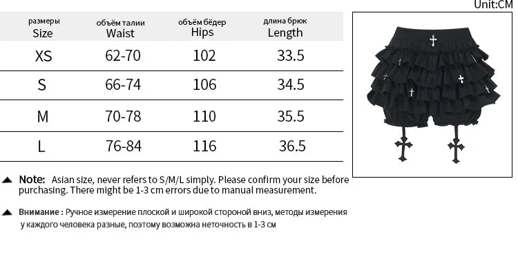 AltGoth Mall Goth Cake Shorts Women Hotsweet Y2k E-girl Harajuku Cross Pendant Culottes Aesthetic Fairycore Cute Kawaii Shorts