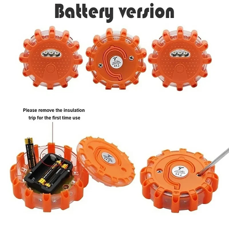 LED Emergency Lights Flare 9Modes Safety Warning USB Rechargeable Flashing Lamp Red Strobe Dash Light for Trucks Vehicle Car