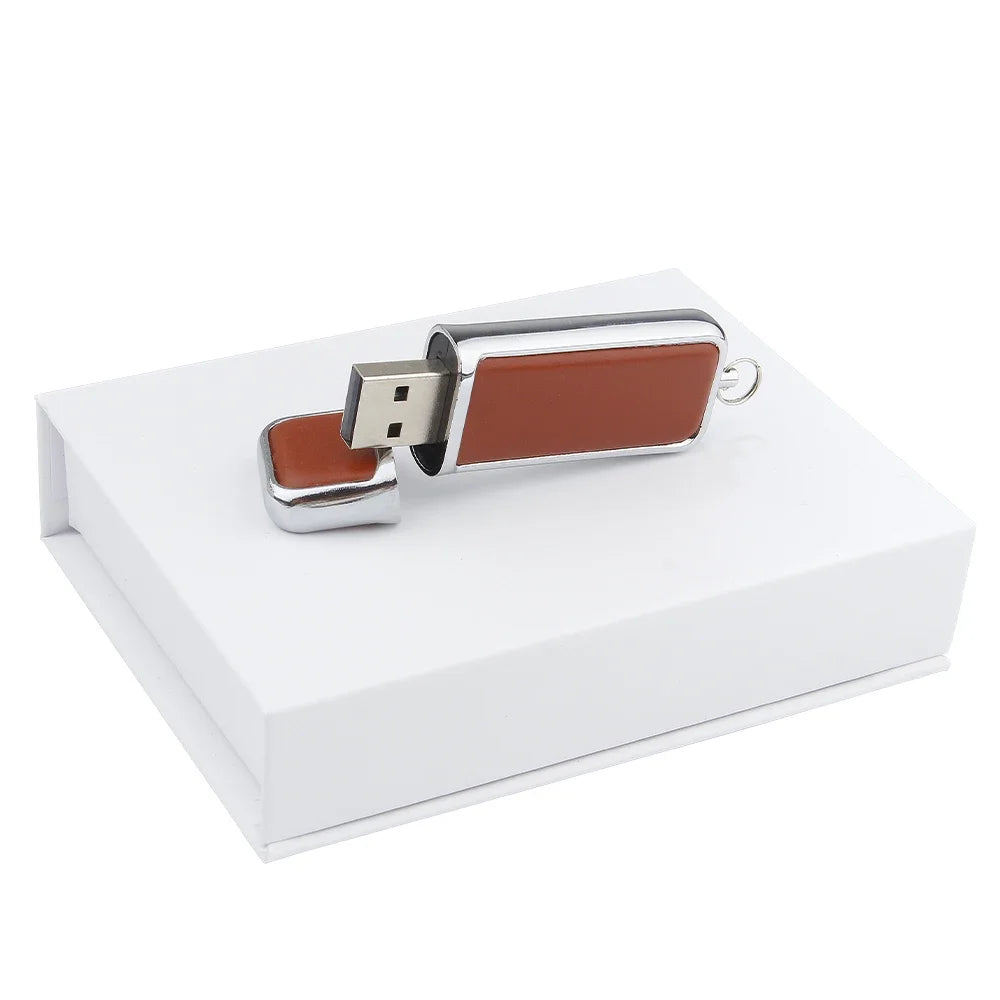 JASTER  USB 2.0 Flash Drives 64GB Brown Leather Business GIFT LOGO  Fashion Pen drive 32GB U disk Free Color pen usb 128GB BOX