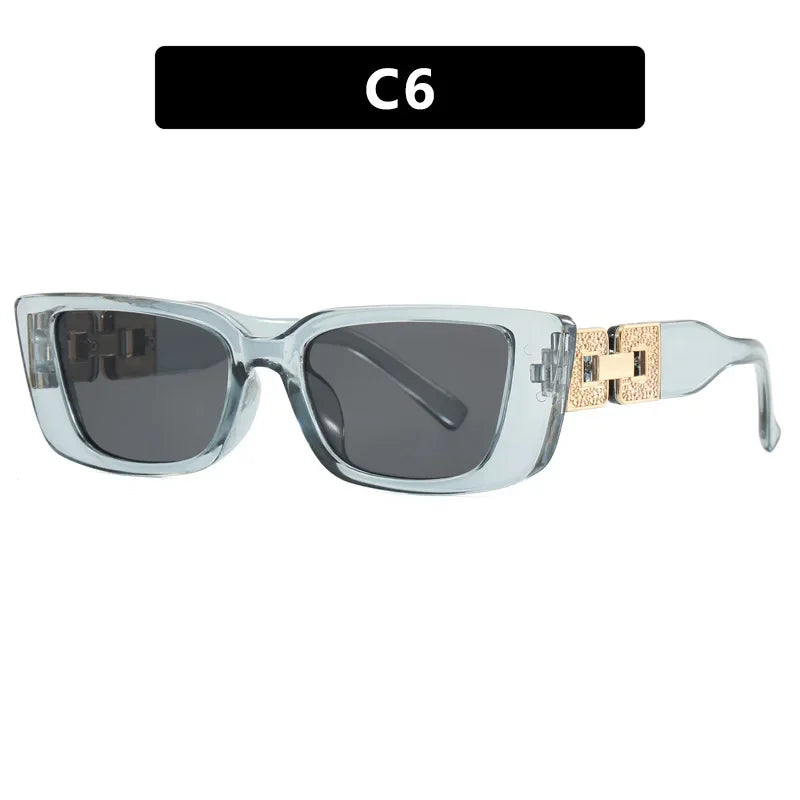 y2k Irregular Cat Eye Sunglasses Women For Men Luxury Brand Designer Vintage Punk Sunglasses Popular Chain Classic Eyeglasses