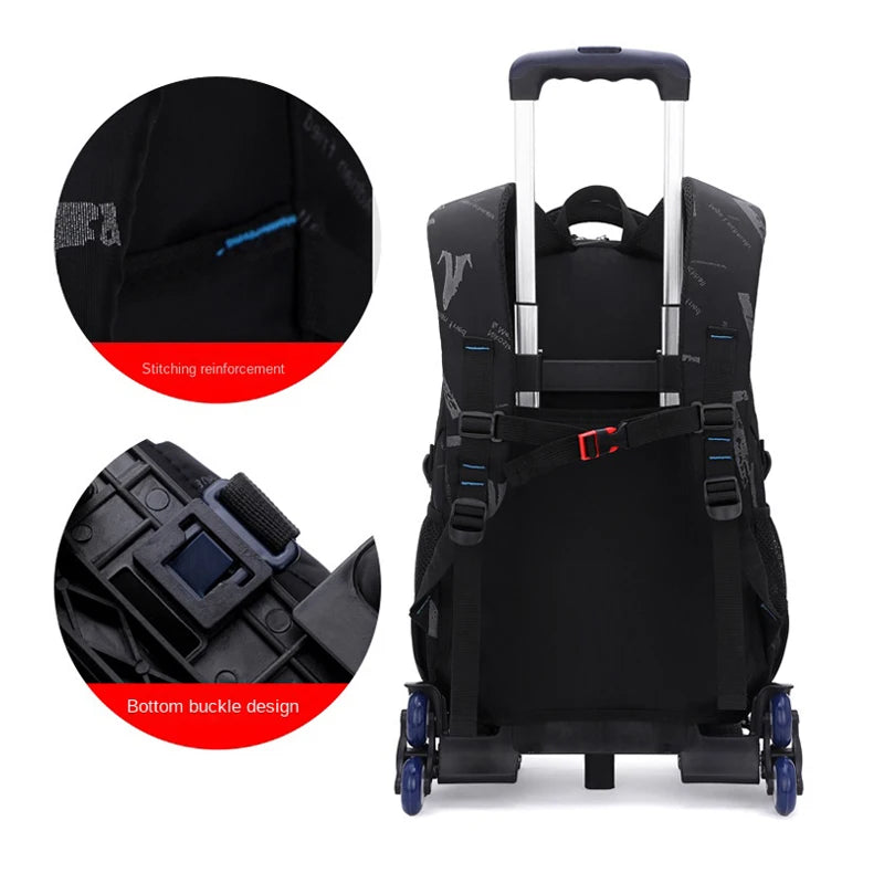 Trolley School Bags for Boys Children Rolling Backpack Elementary School Backpack with Wheels Student Book Bag Carry on Luggage