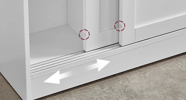 VASAGLE Bathroom chest of drawers Bathroom wardrobe Bathroom wardrobe Space Saving Sliding Doors Adjustable Flooring