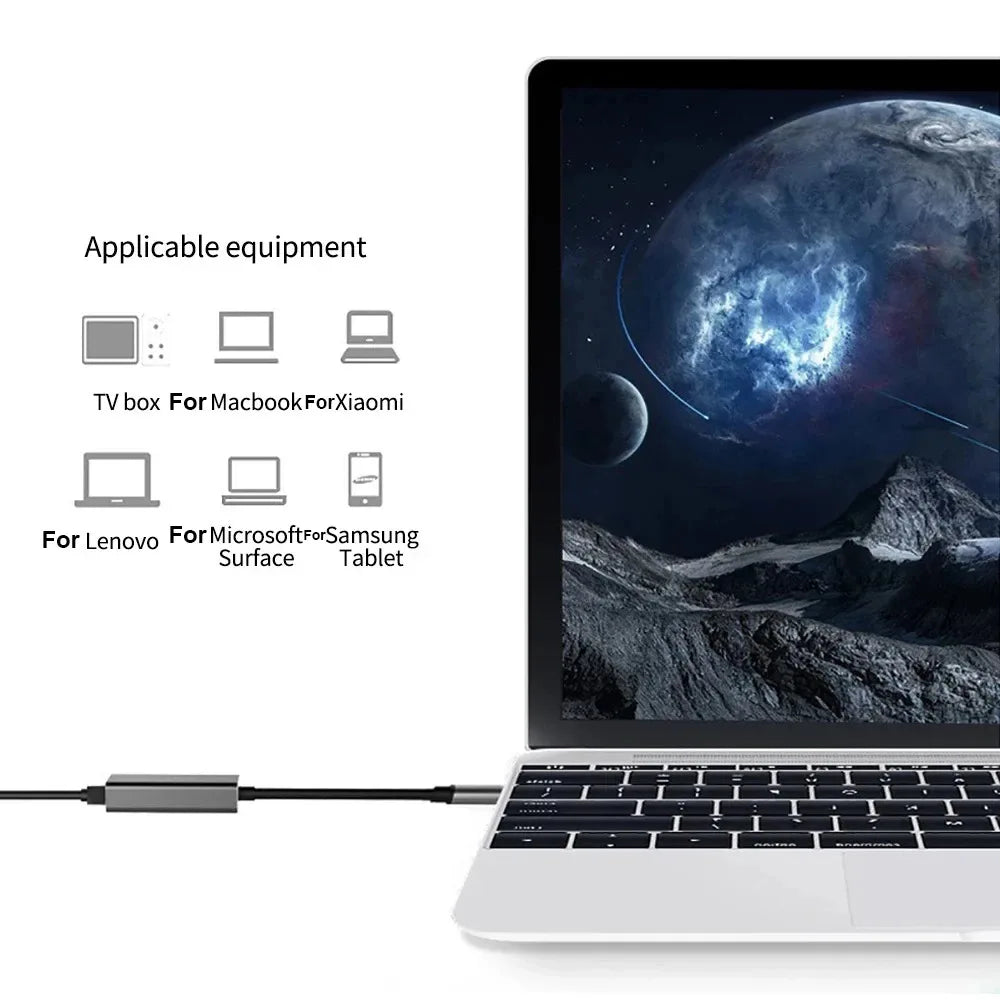 KEBIDUMEI USB Type C Ethernet Adapter Network Card USB Type-C To RJ45 100/1000Mbps Lan Internet Cable For MacBook Laptop PC