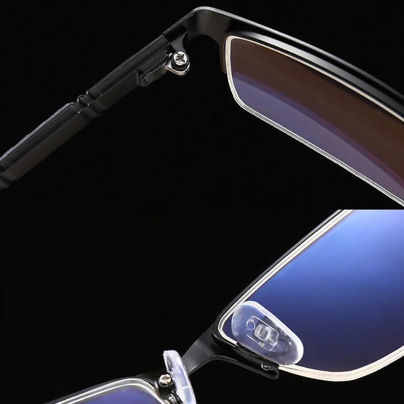 2024 Classic Men Reading Glasses Anti-radiation Presbyopia Half Frame Eyewear TR90 HD Business Eyeglasses Diopters 0 to +4.0