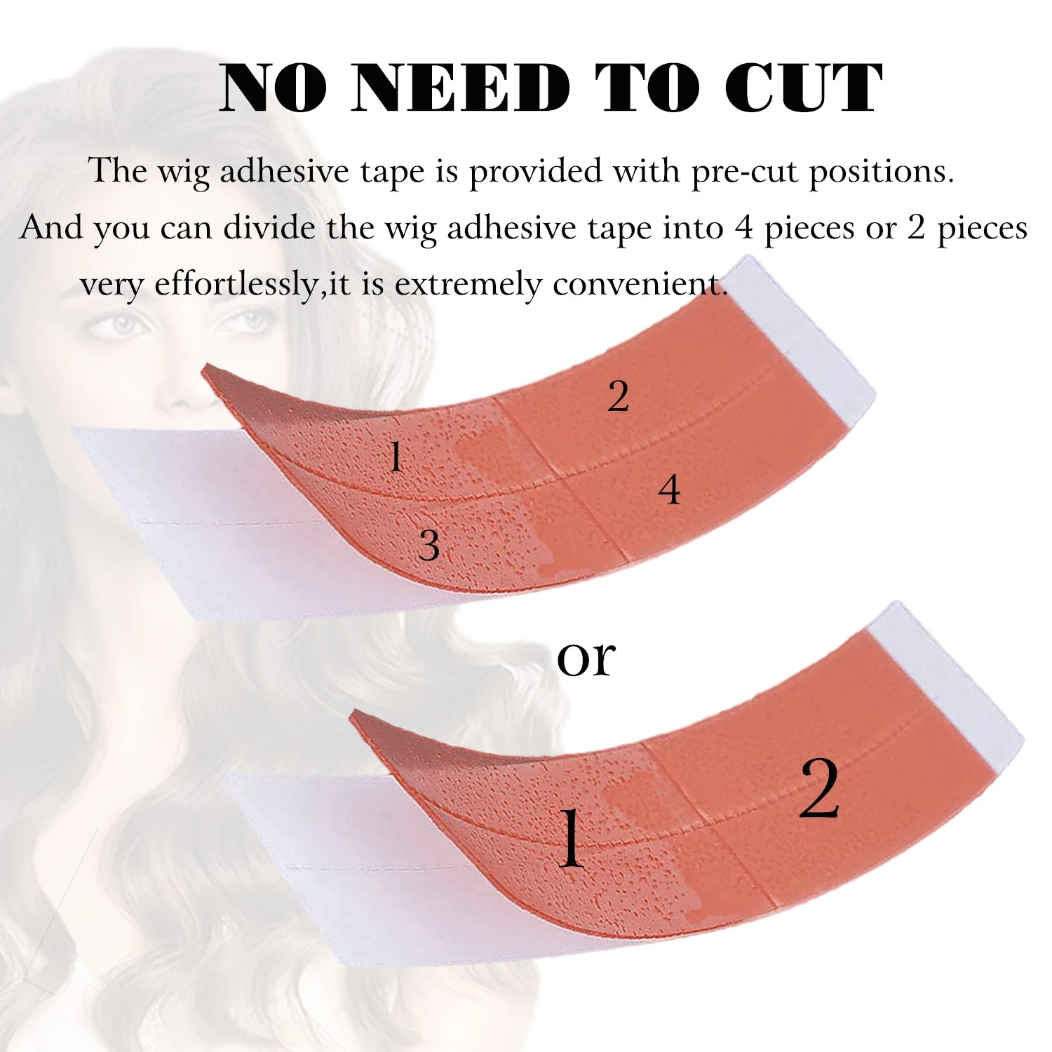 Lace Front Wig Tape 36 Pieces, Water-Proof Strong Adhesive Double Sided Lace Wigs Tape